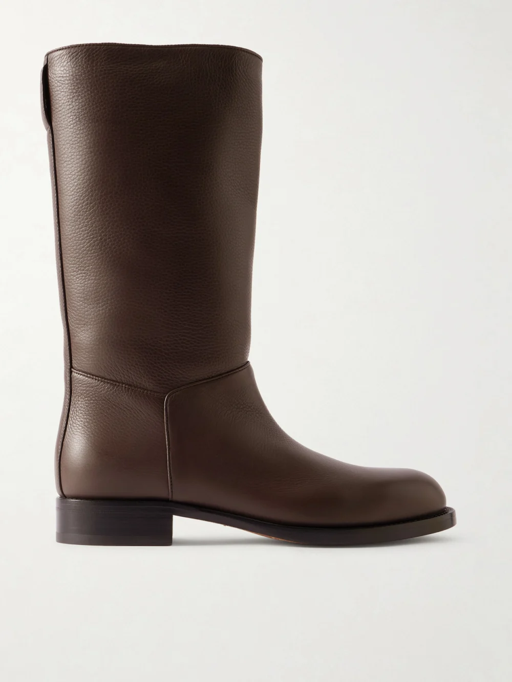 The Row Nobilis Textured-leather Ankle Boots in brown