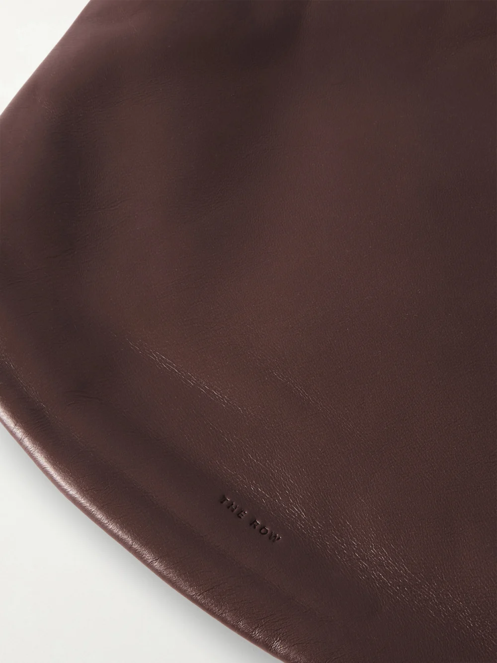 Close-up detail of The Row N/s Izzy Leather Shoulder Bag