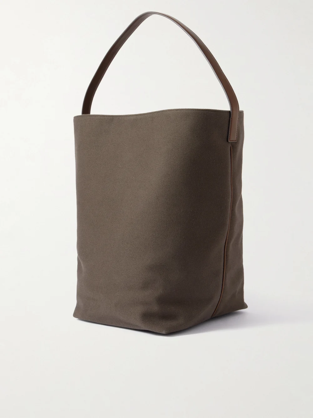 Back view of The Row N/s Large Leather-trimmed Cotton-twill Tote