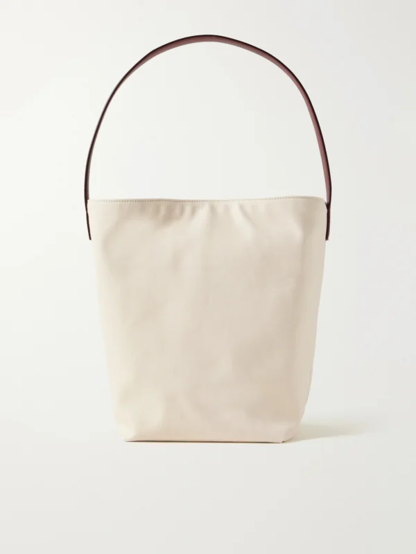 The Row N/s Park Medium Leather-trimmed Canvas Tote