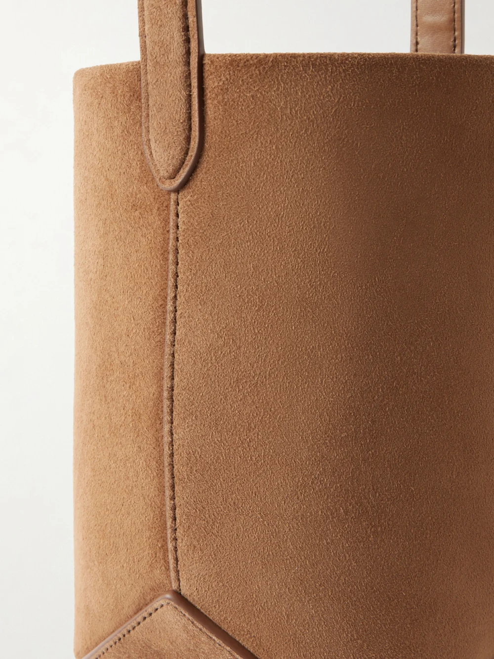 Close-up detail of The Row N/s Park Suede Tote