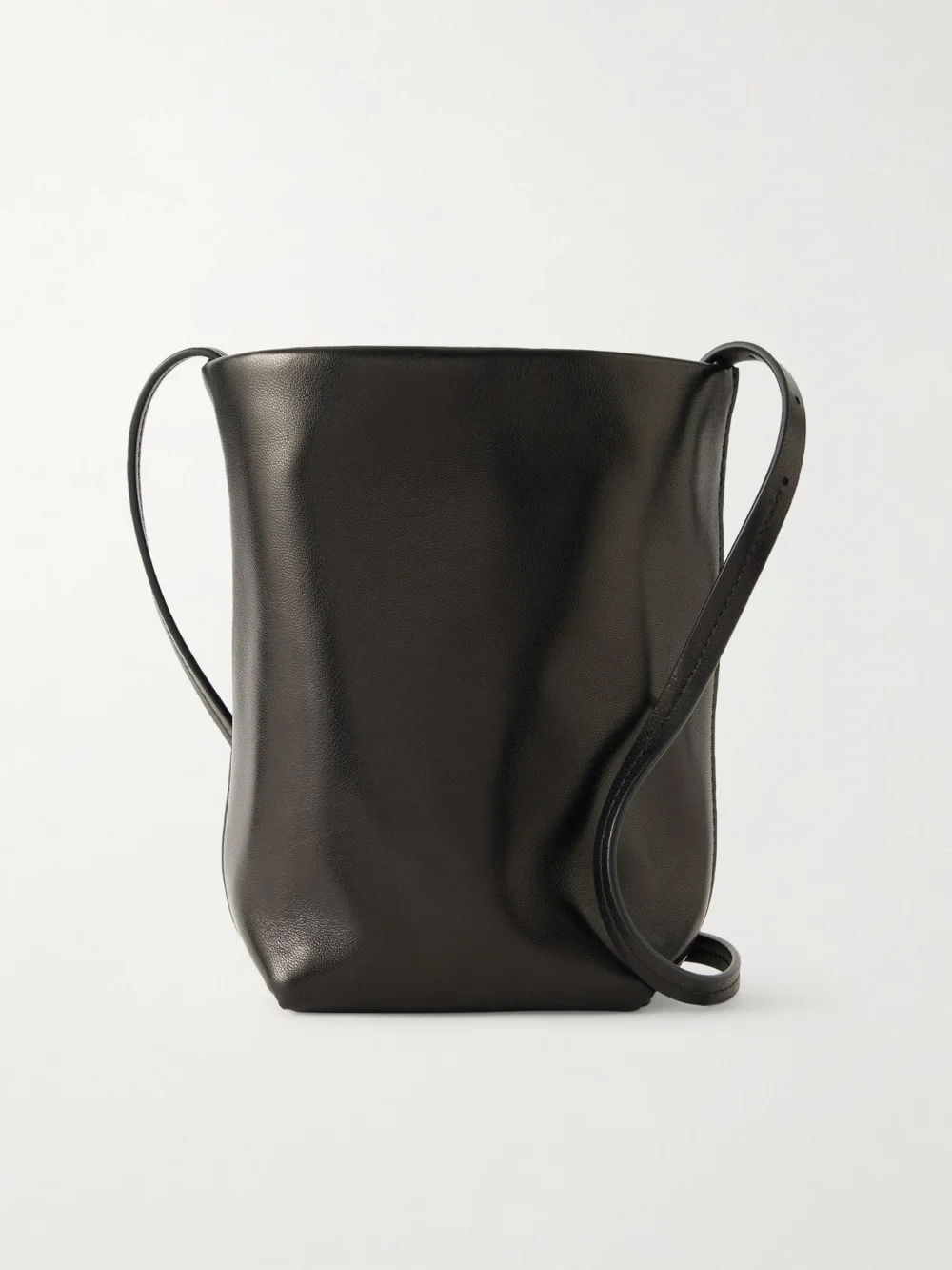 The Row N/s Park Textured-leather Shoulder Bag in black