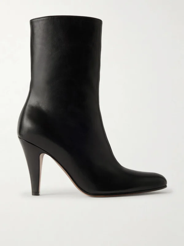 The Row Ornella Leather Ankle Boots