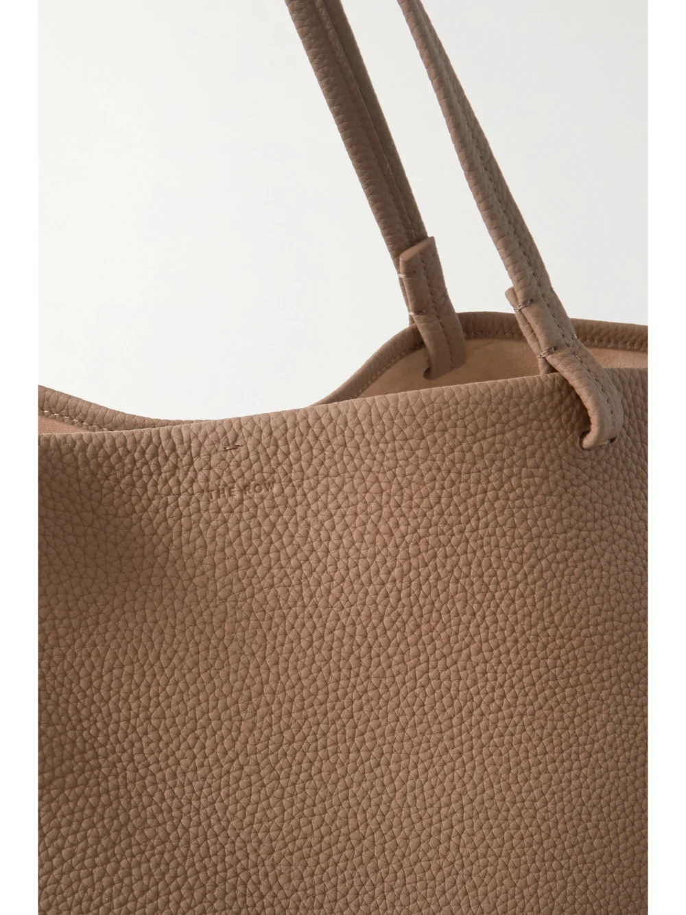 Close-up detail of The Row Park Xl Textured-leather Tote