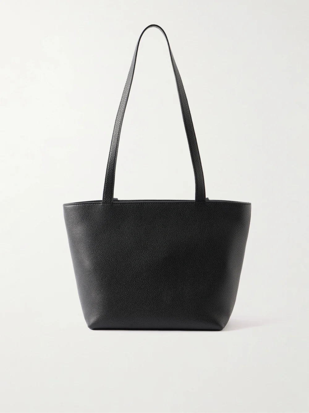 The Row Parker Leather Shoulder Bag in black
