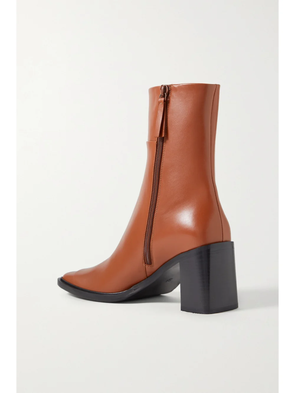 Back view of The Row Patch Paneled Leather Ankle Boots