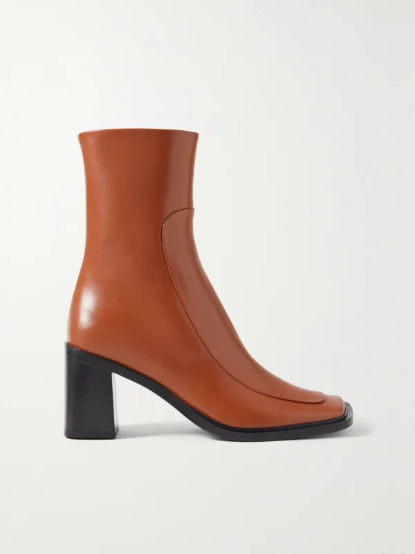 The Row Patch Paneled Leather Ankle Boots