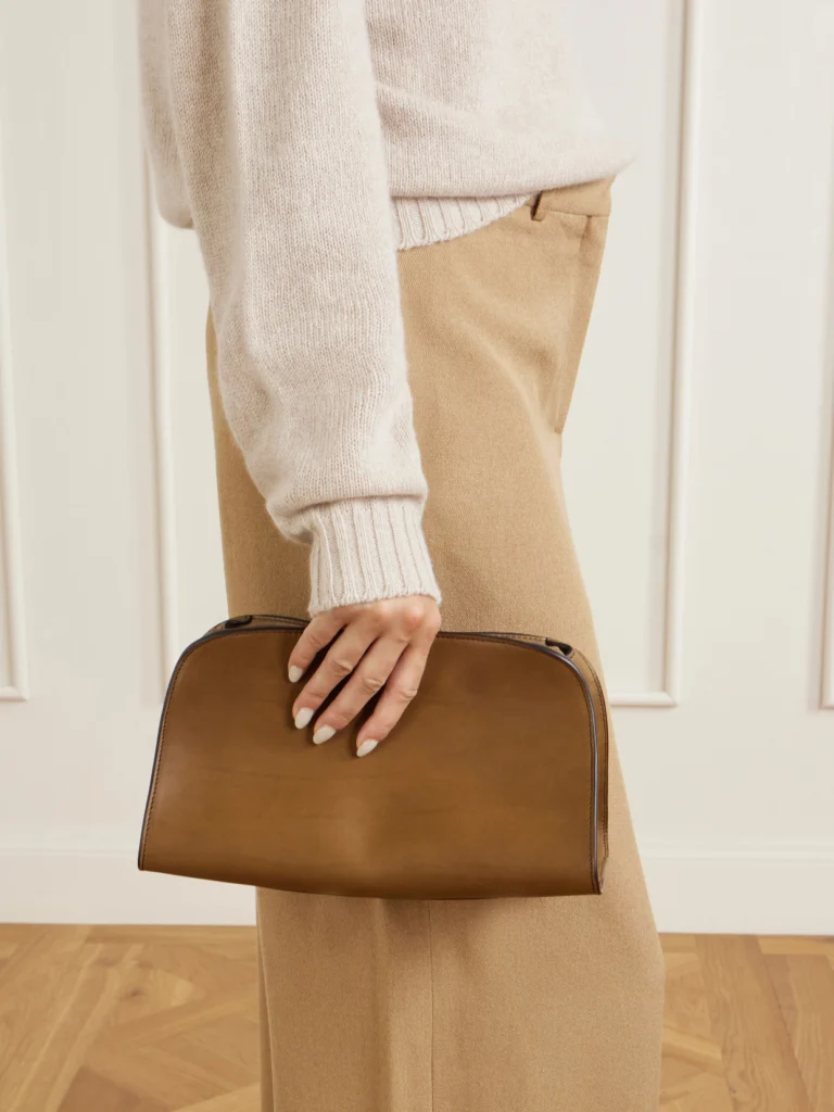 The Row Peggy Leather Clutch