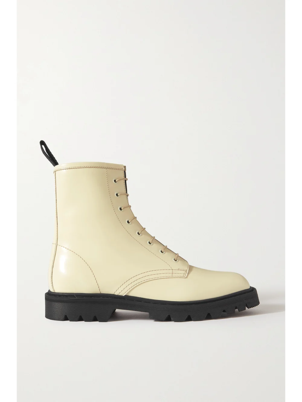 The Row Ranger Lace-up Leather Ankle Boots in cream