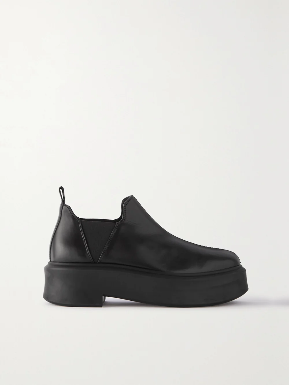 The Row Robin Leather Chelsea Boots in black