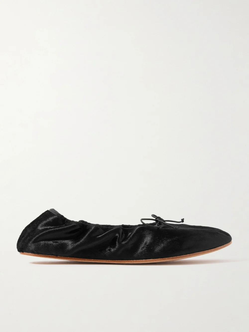 The Row Round Velvet Ballet Flats in black