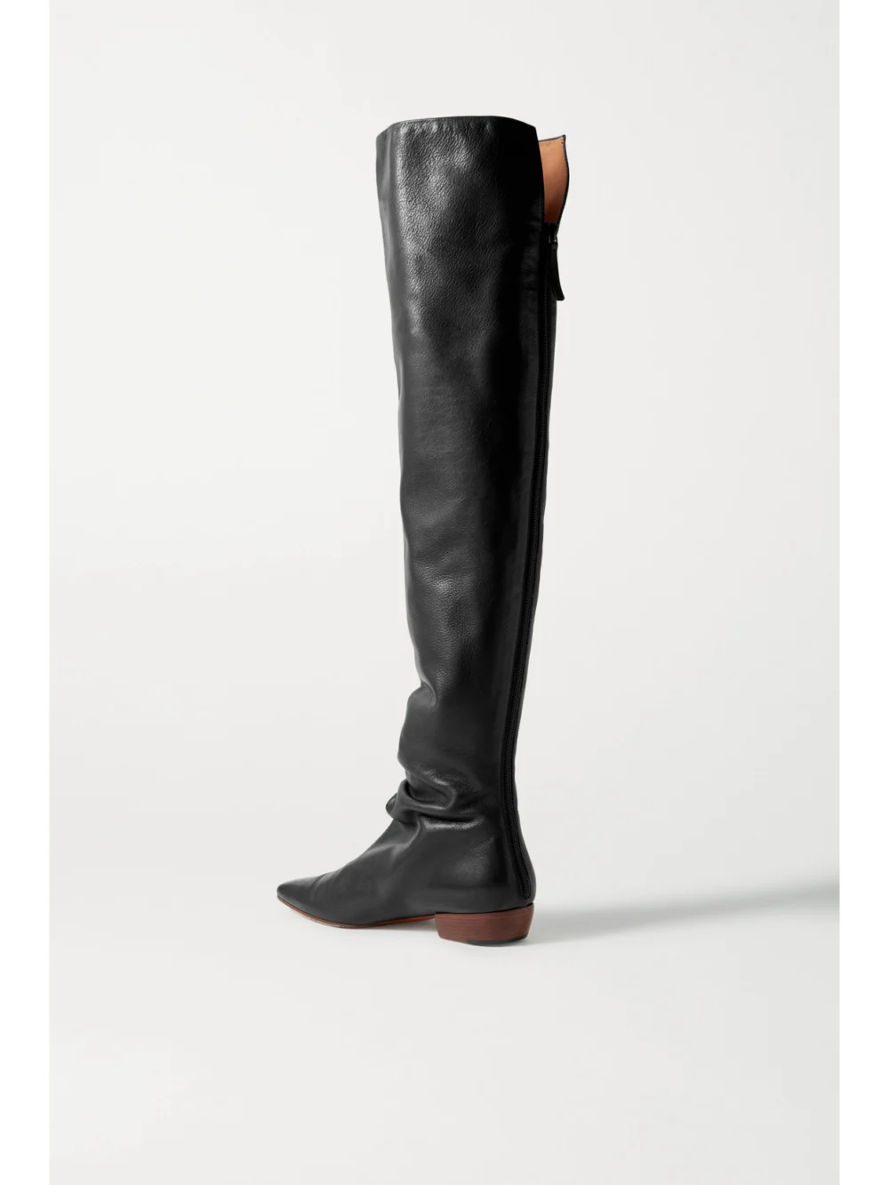 Back view of The Row Slouchy Leather Knee Boots