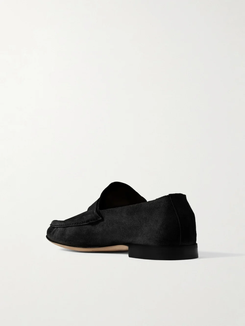 Back view of The Row Soft Suede Loafers