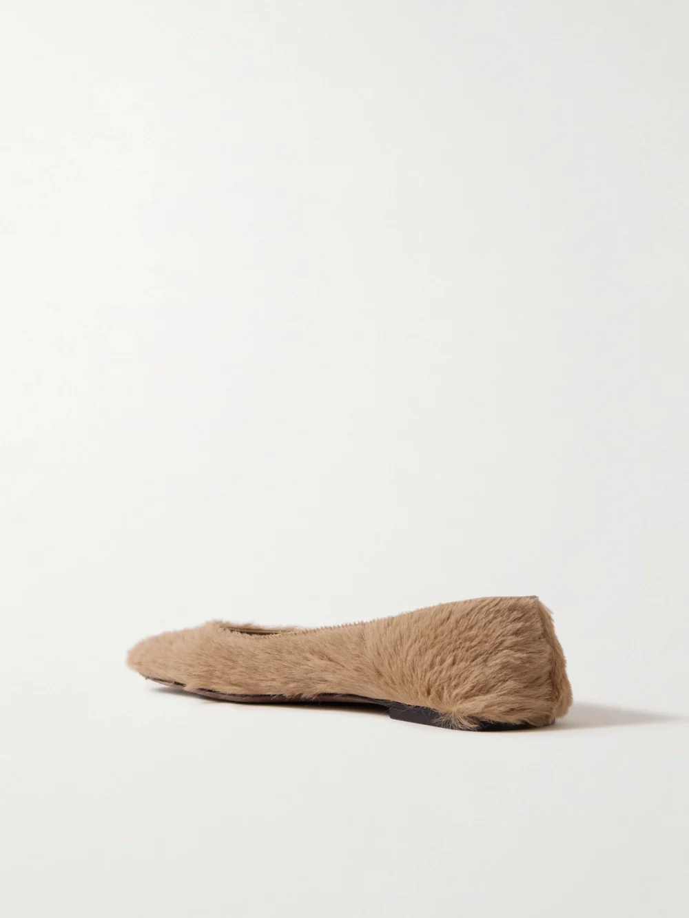 Back view of The Row Square Calf Hair Ballet Flats
