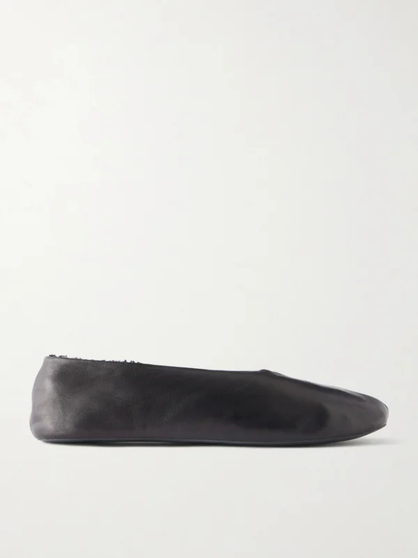 The Row Stella Shearling-lined Leather Ballet Flats