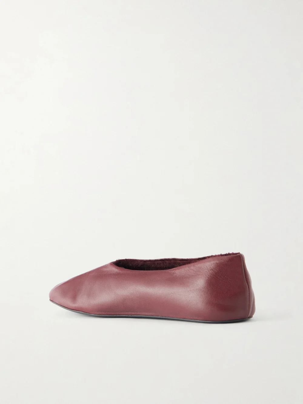 Back view of The Row Stella Shearling-lined Leather Ballet Flats