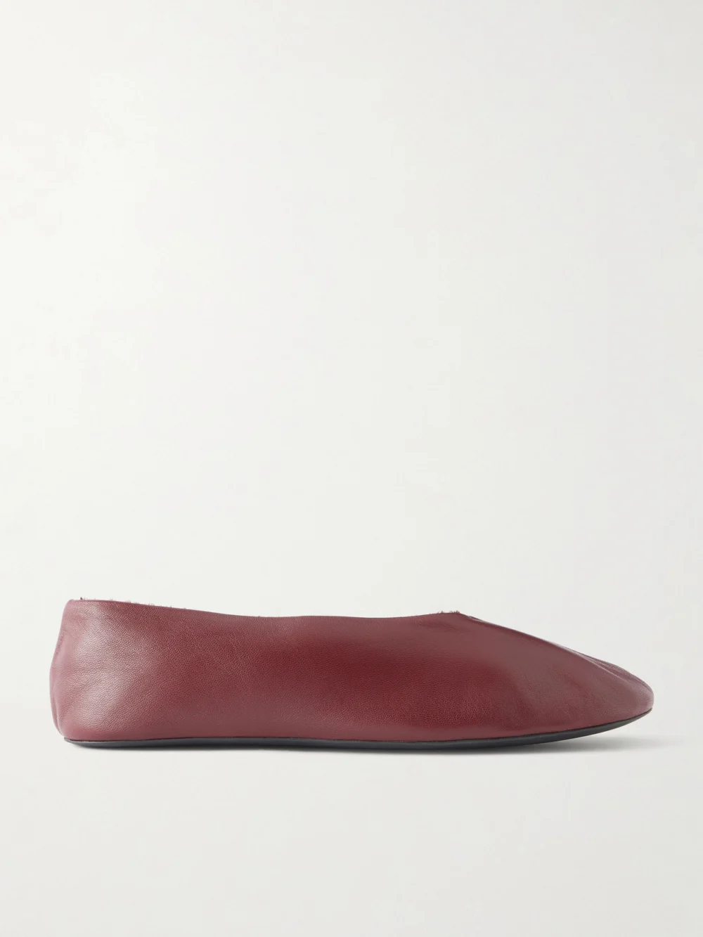 The Row Stella Shearling-lined Leather Ballet Flats in crimson
