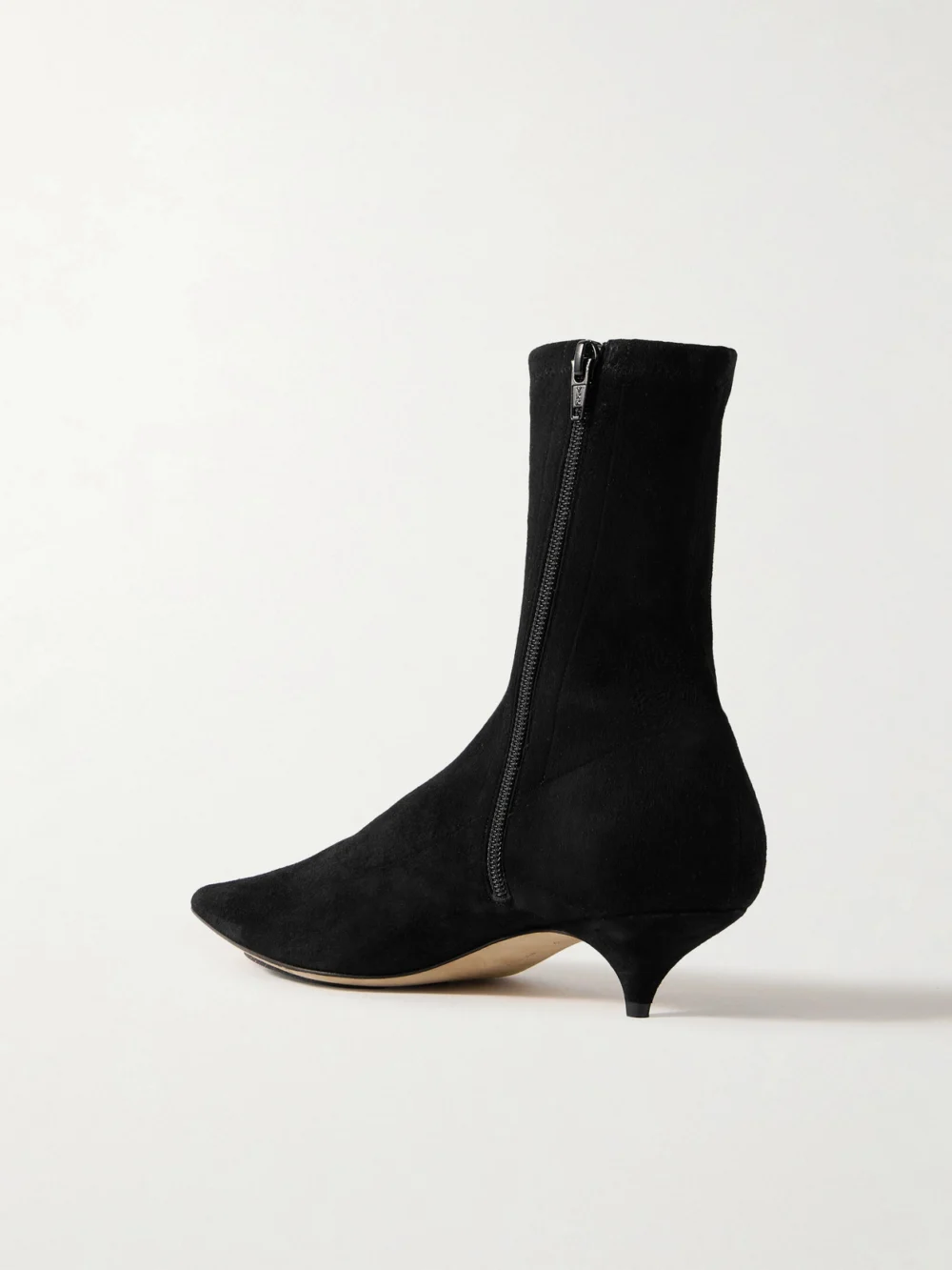 Back view of The Row Uxor Suede Ankle Boots