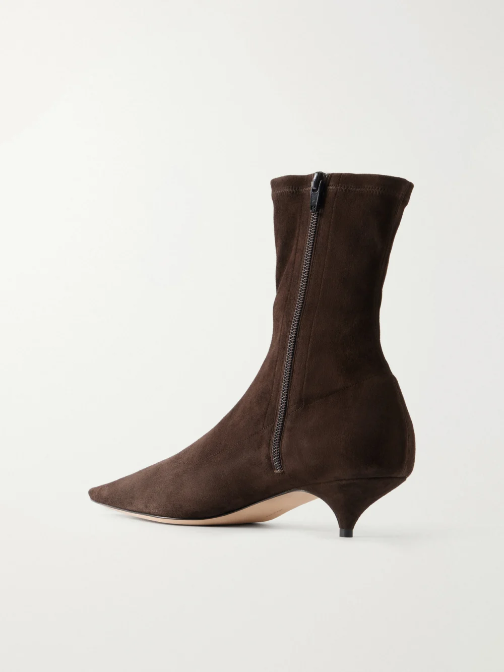 Back view of The Row Uxor Suede Ankle Boots