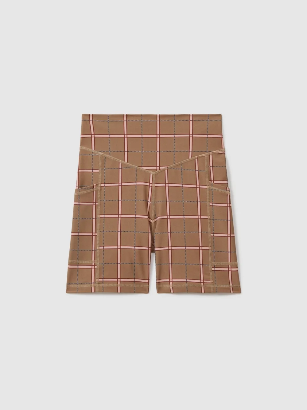 The Upside The Upside Check Spin Shorts, Brown, view 3