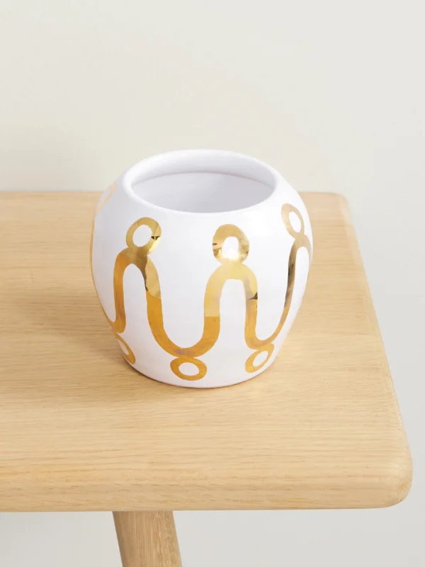 Themis Z Serenity Gold-plated Ceramic Vase