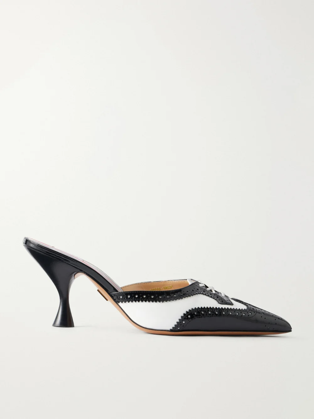 Thom Browne 75 Two-tone Lace-up Patent-leather Pumps in black