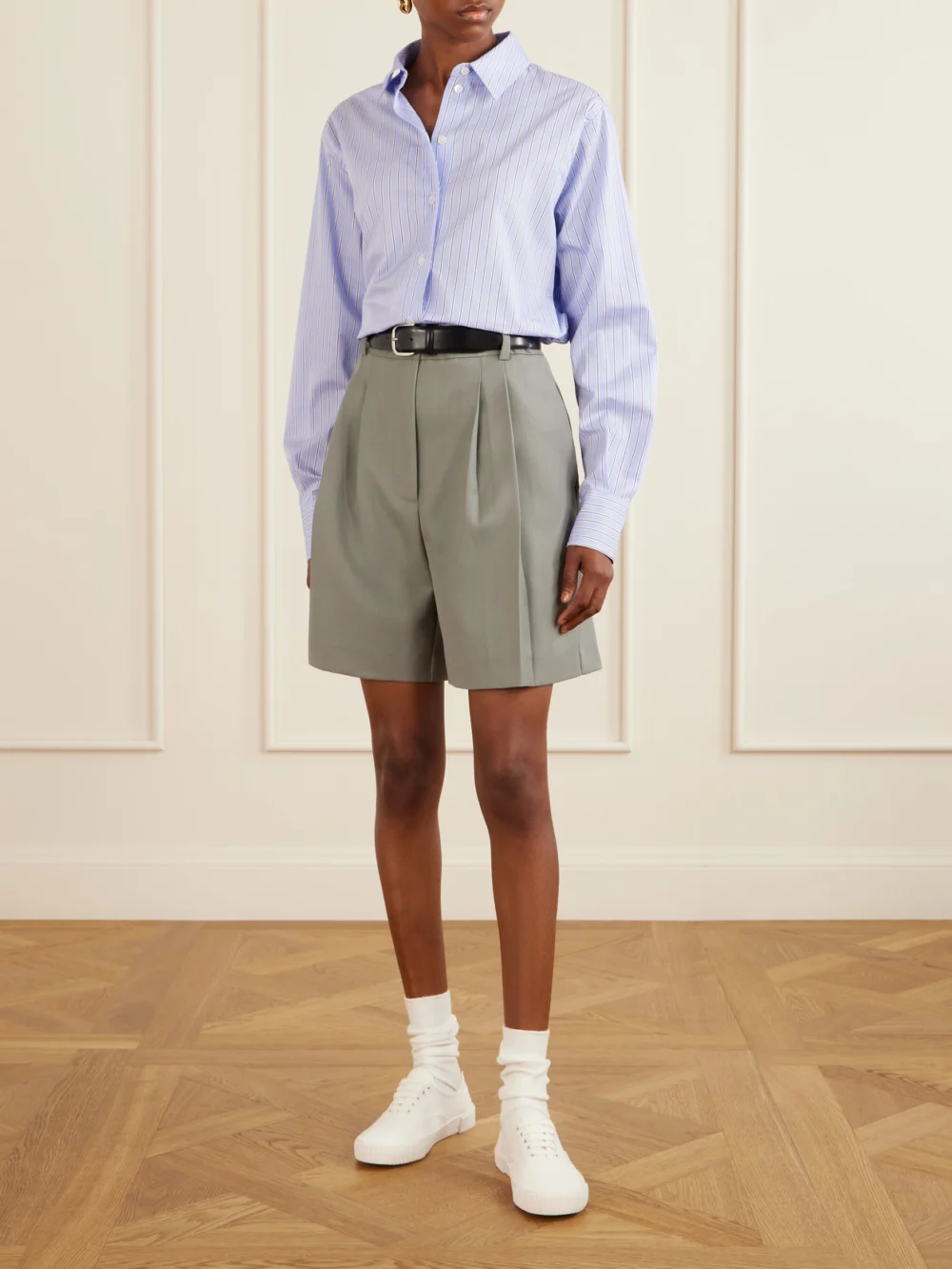 Thom Browne Heritage Grosgrain-trimmed Cotton-canvas Sneakers, styled view