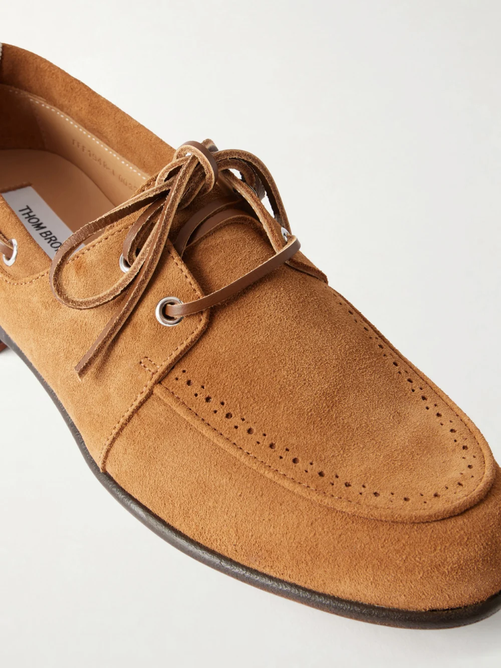 Close-up detail of the Thom Browne Leather Loafers