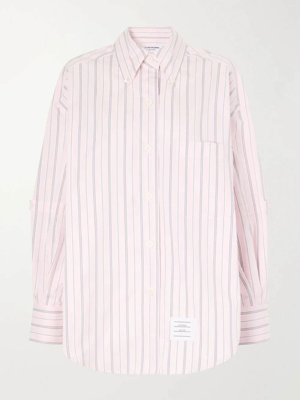 Thom Browne Striped Cotton-poplin Shirt in pastel pink