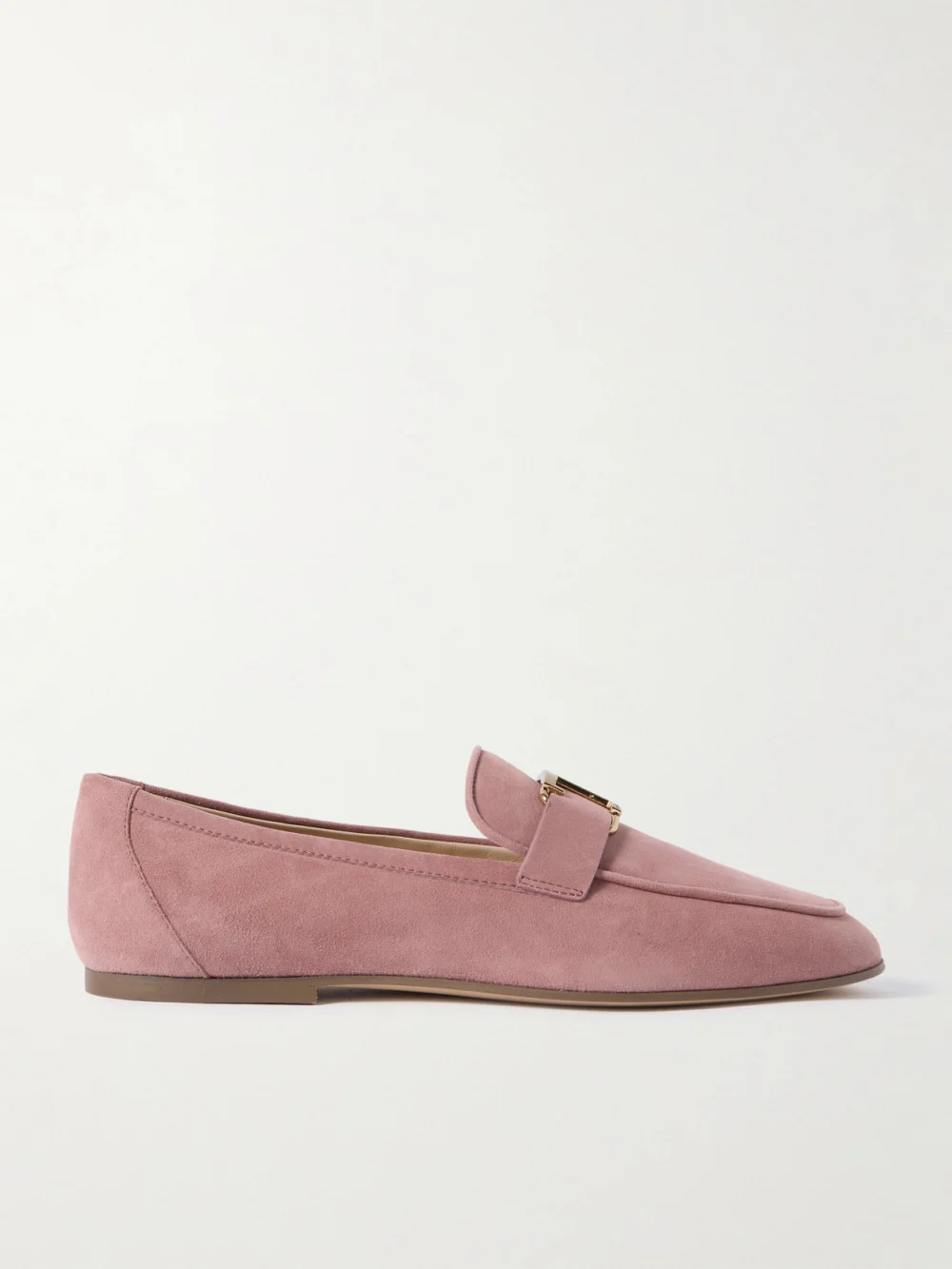 Tod's Embellished Nubuck Loafers in blush