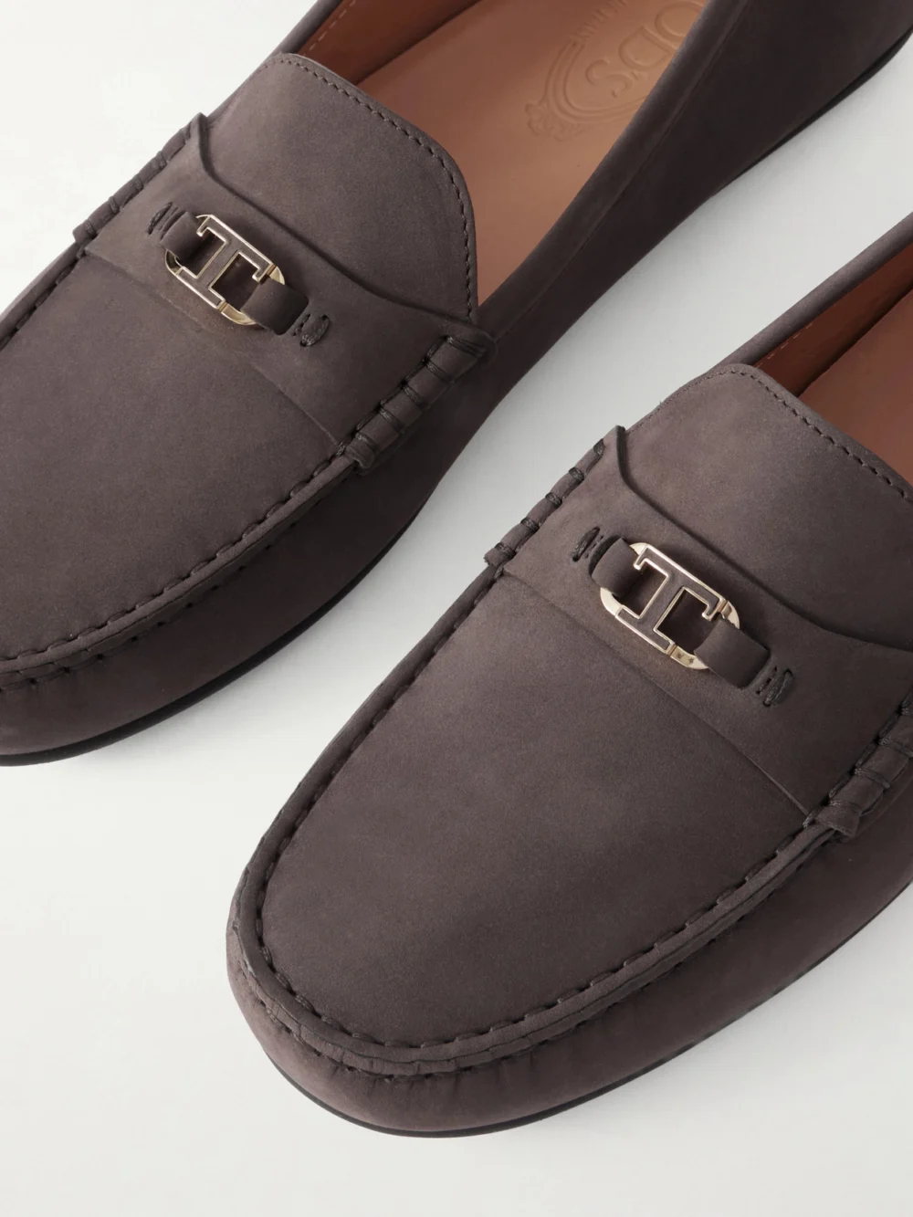 Close-up detail of the Tod's Gomma 10l Suede Loafers
