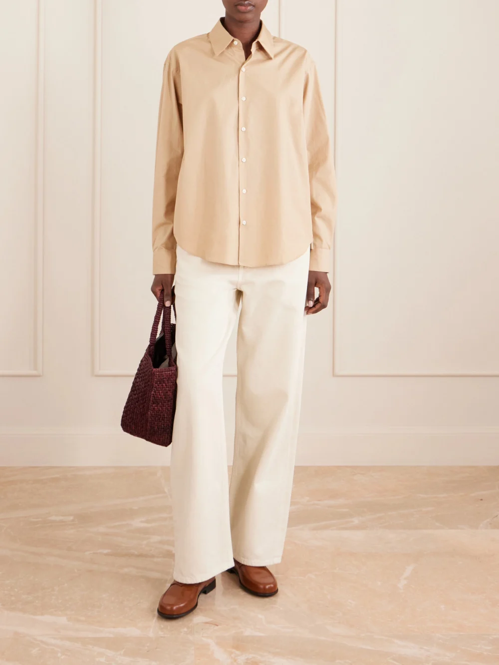 Tod's Gomma 19 Logo-embellished Leather Loafers, styled view