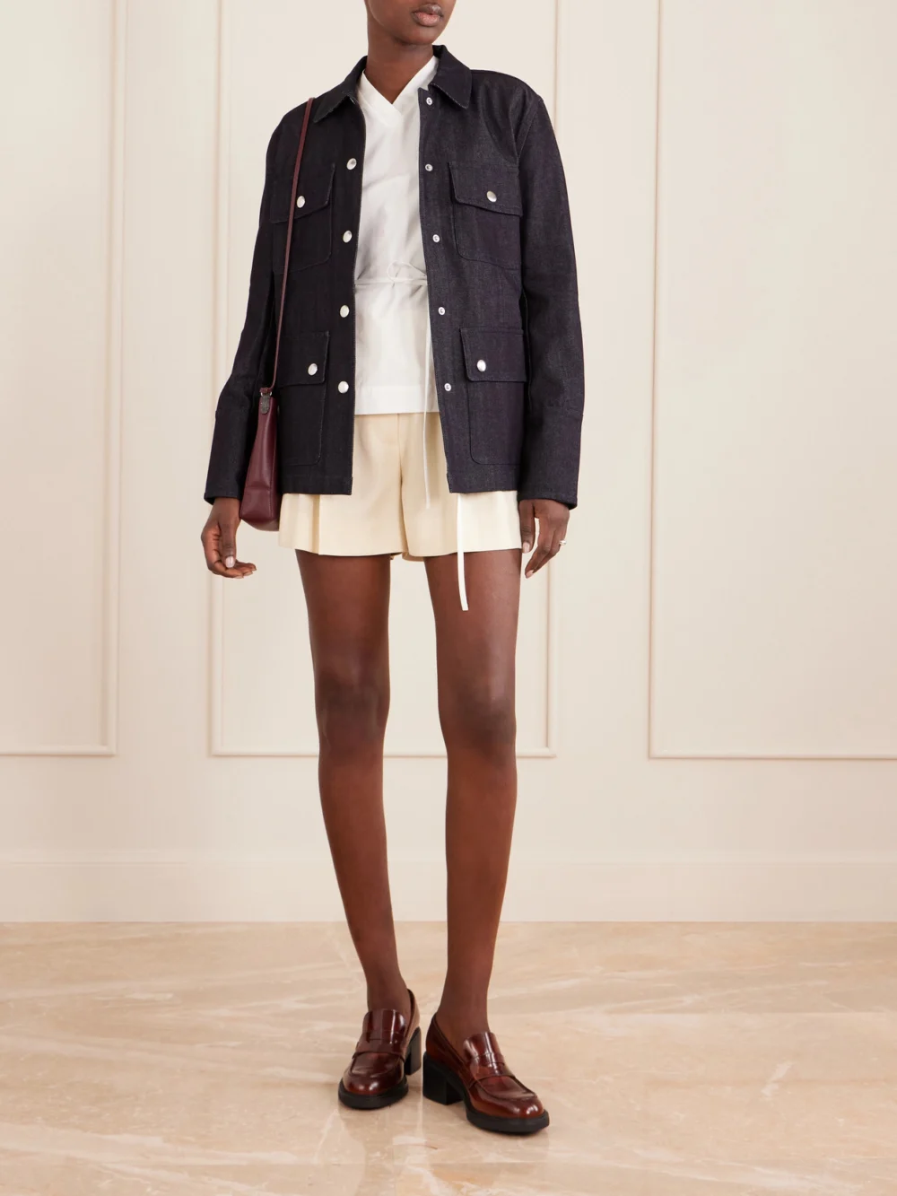 Tod's Gomma 60 Leather Loafers, styled view