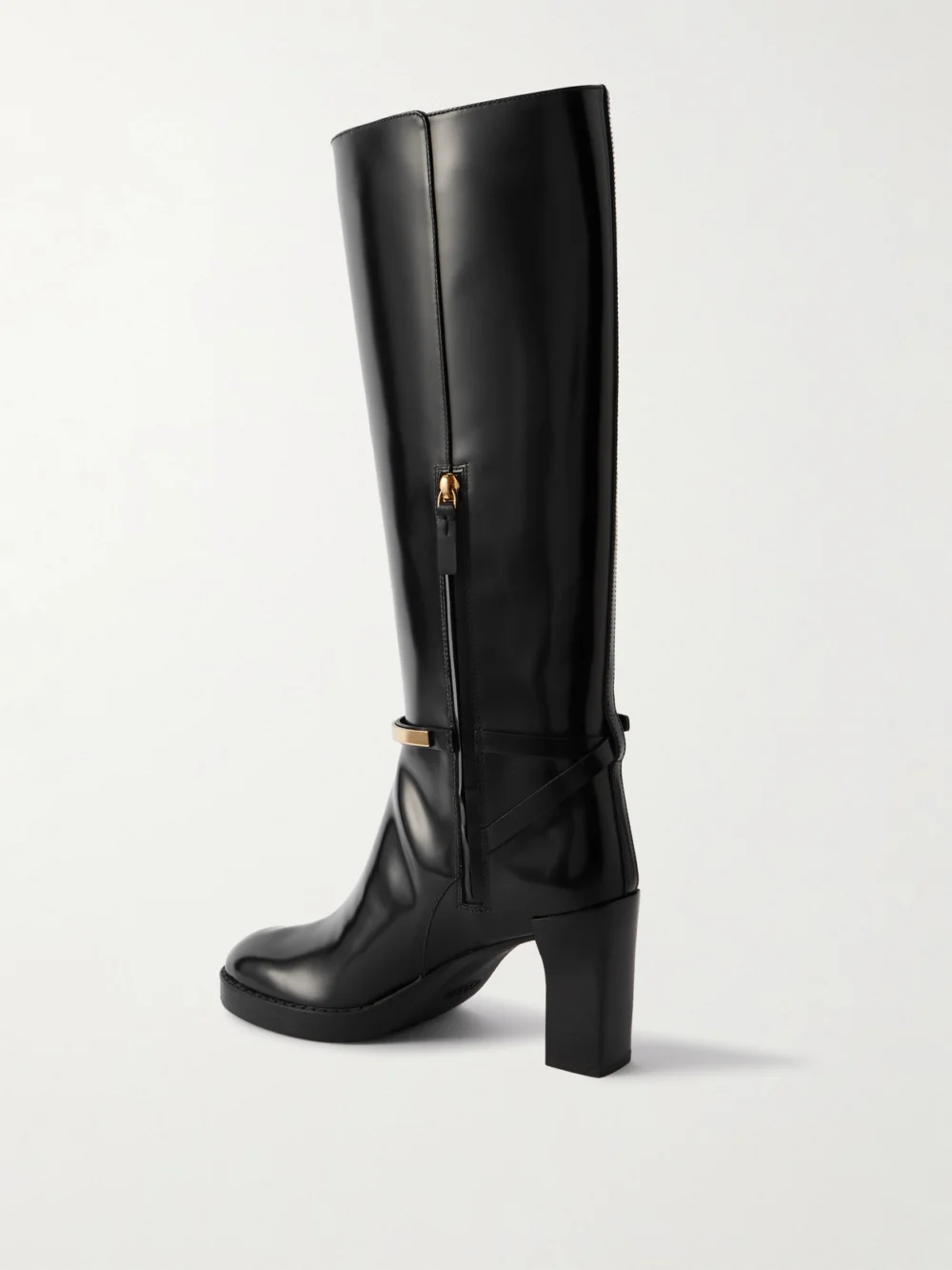 Back view of the Tod's Gomma Embellished Leather Knee Boots