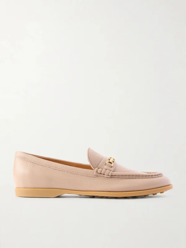 Tod's Gomma Embellished Textured-leather Loafers