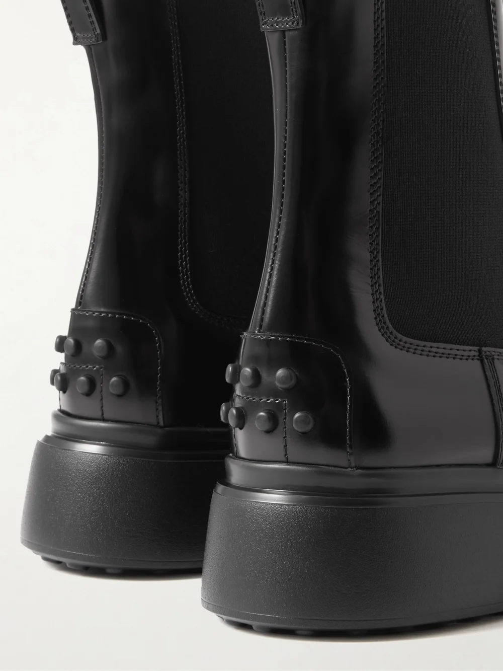 Close-up detail of the Tod's Gomma Leather Chelsea Boots