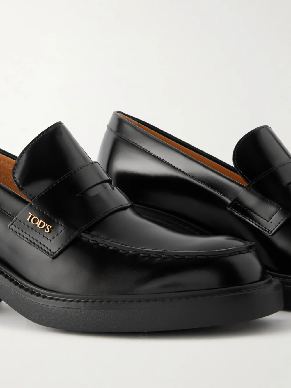Close-up detail of the Tod's Gomma Leather Loafers