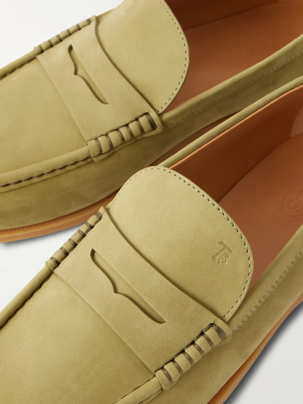 Close-up detail of the Tod's Gomma Nubuck Loafers