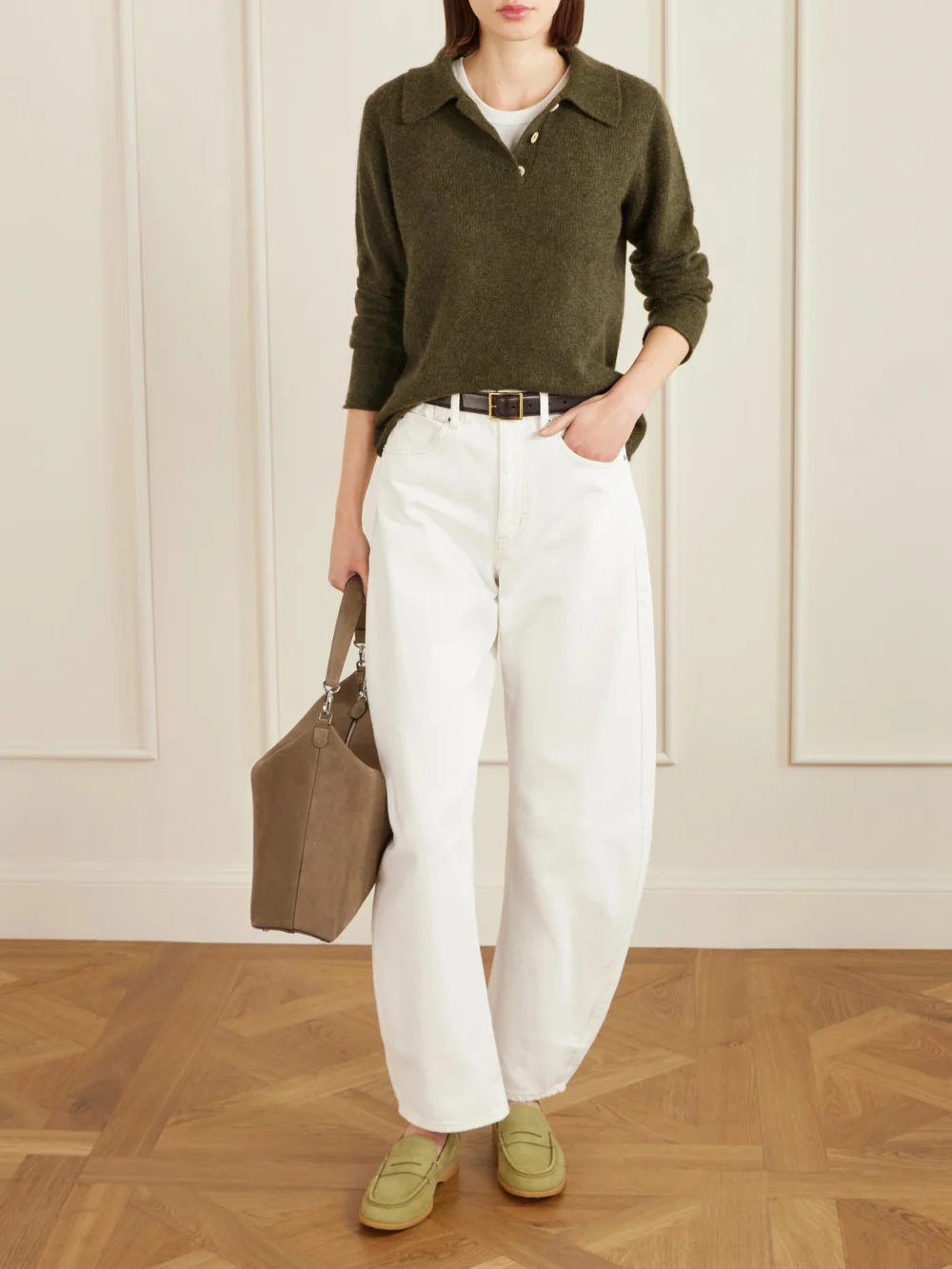 Tod's Gomma Nubuck Loafers, styled view