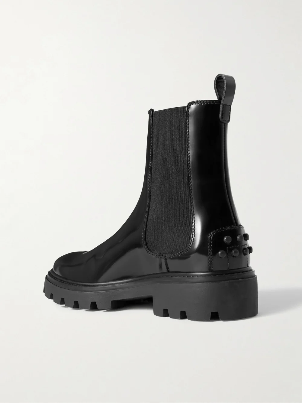 Back view of the Tod's Gomma Pesante Glossed-leather Chelsea Boots