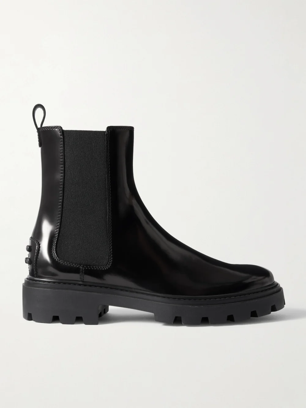 Tod's Gomma Pesante Glossed-leather Chelsea Boots in black