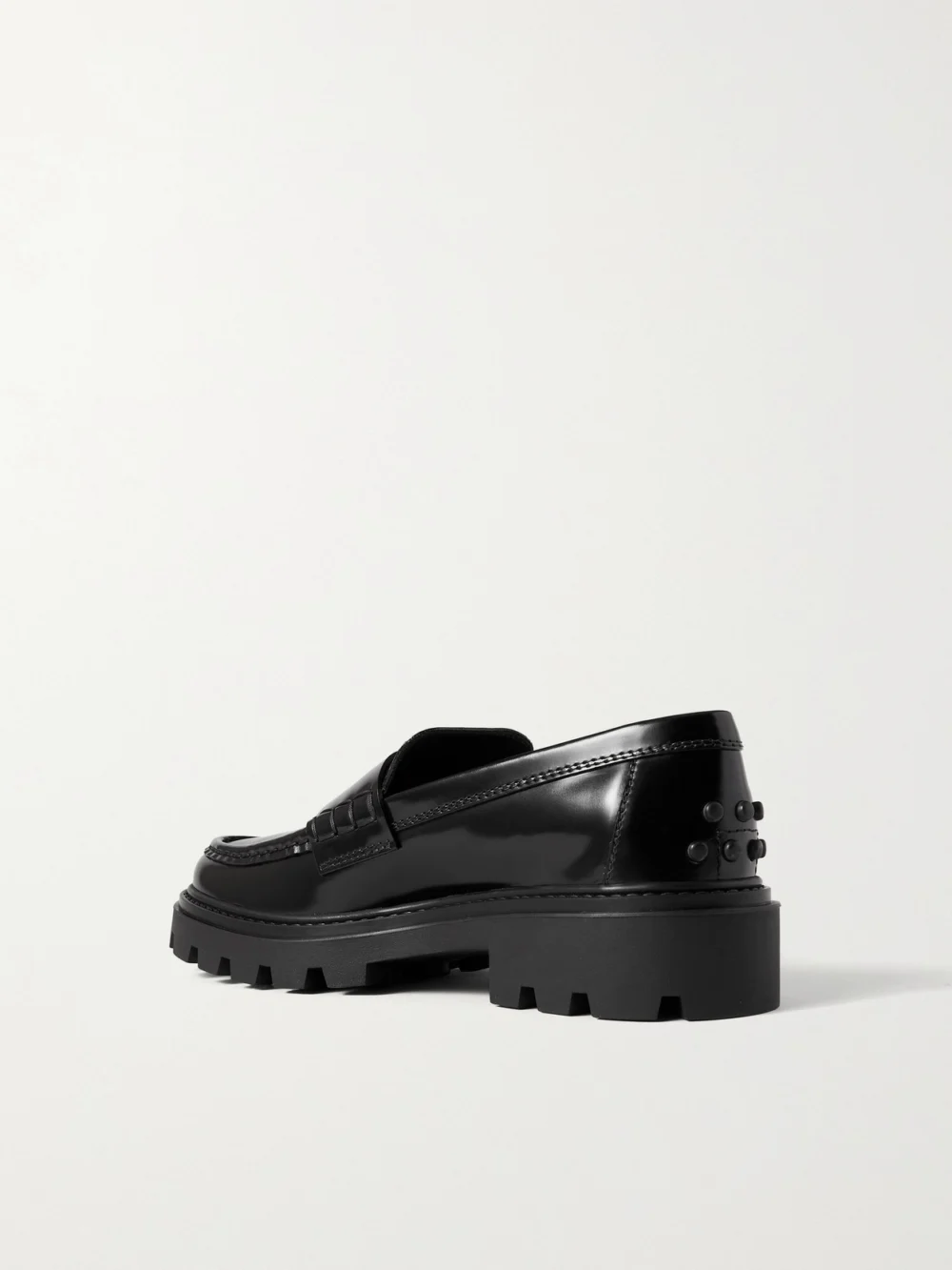 Back view of the Tod's Gomma Pesante Glossed-leather Loafers