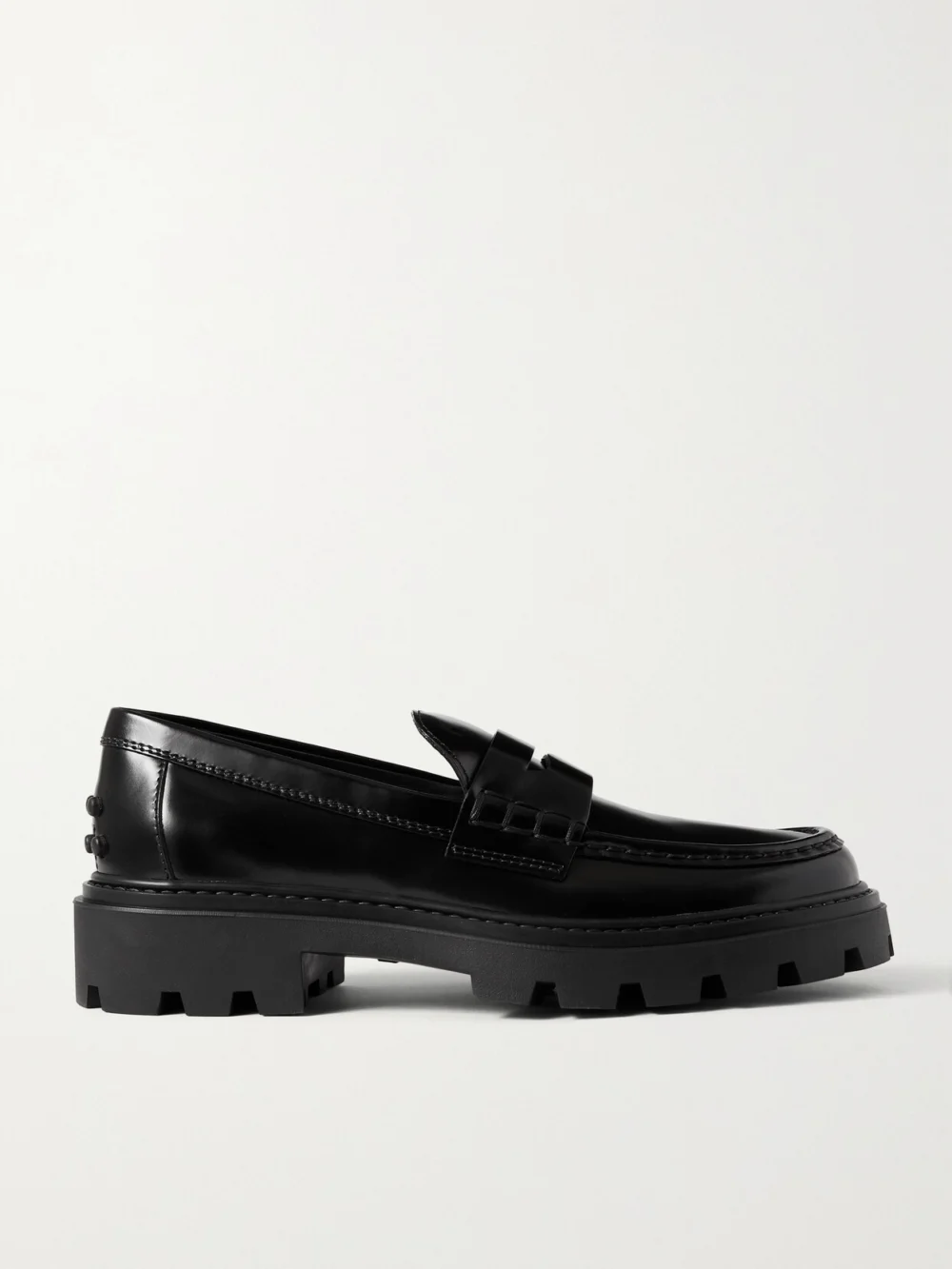 Tod's Gomma Pesante Glossed-leather Loafers in black