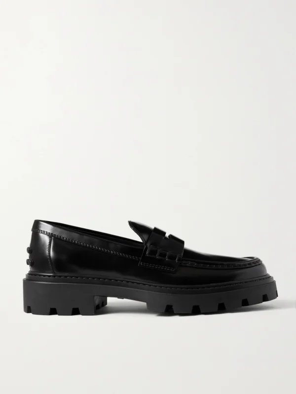 Tod's Gomma Pesante Glossed-leather Loafers