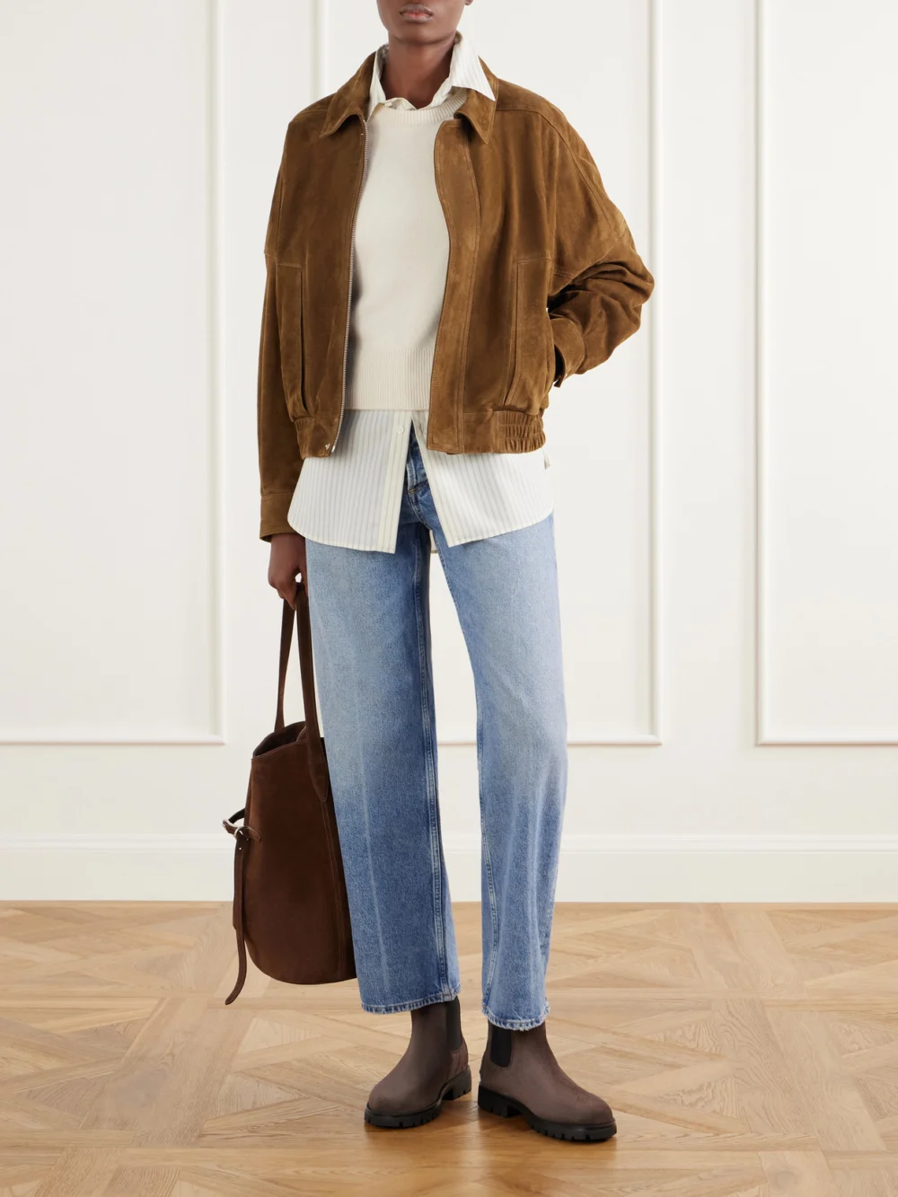 Tod's Gomma Suede Ankle Boots, styled view