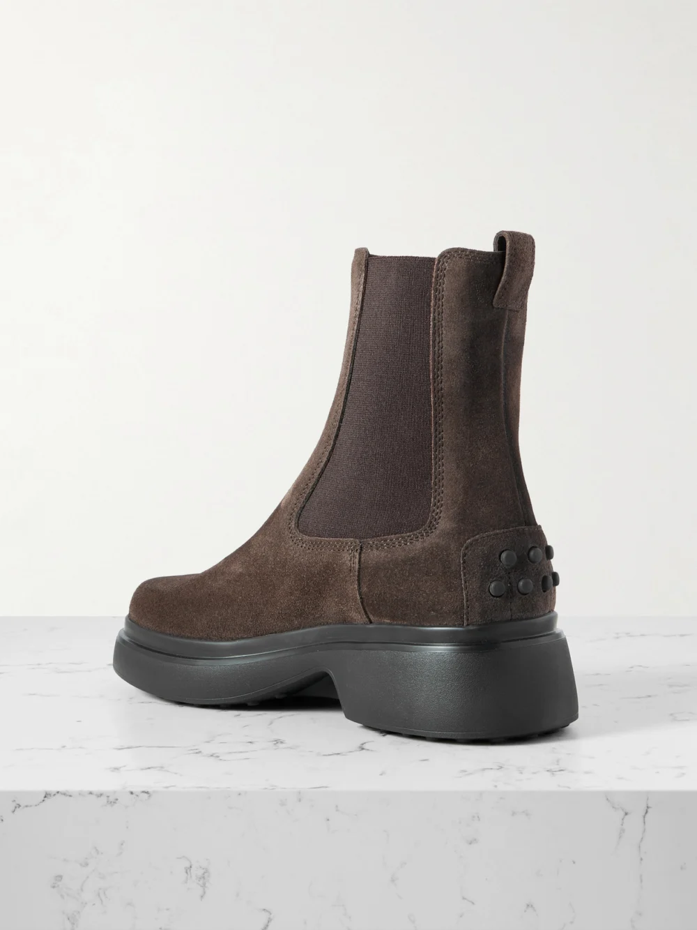 Back view of the Tod's Gomma Suede Chelsea Boots
