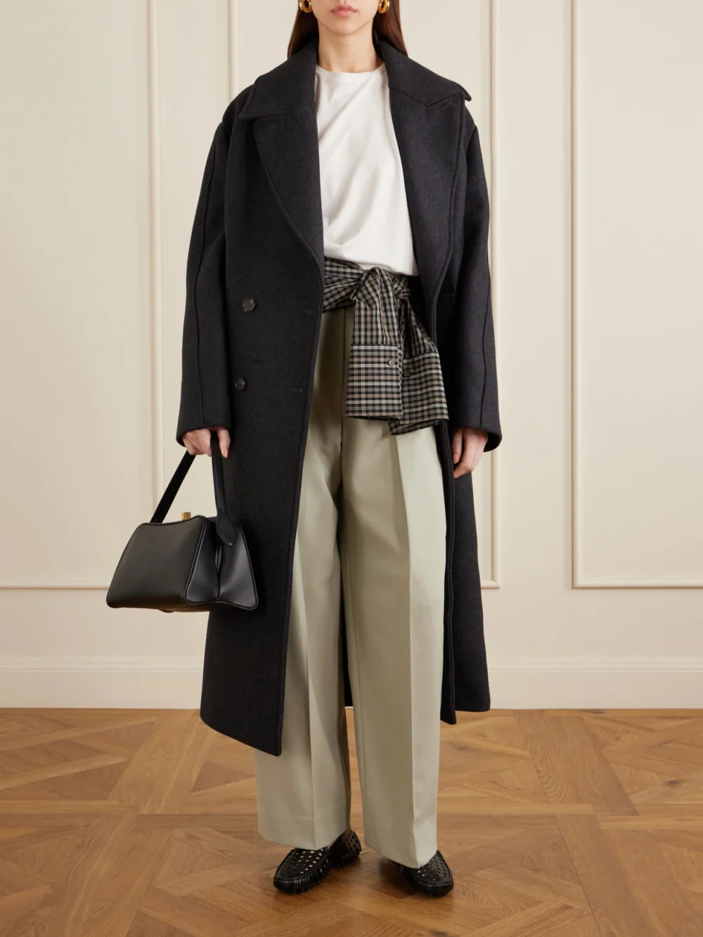 Tod's Gommino 22l Cut-out Leather Loafers, styled view