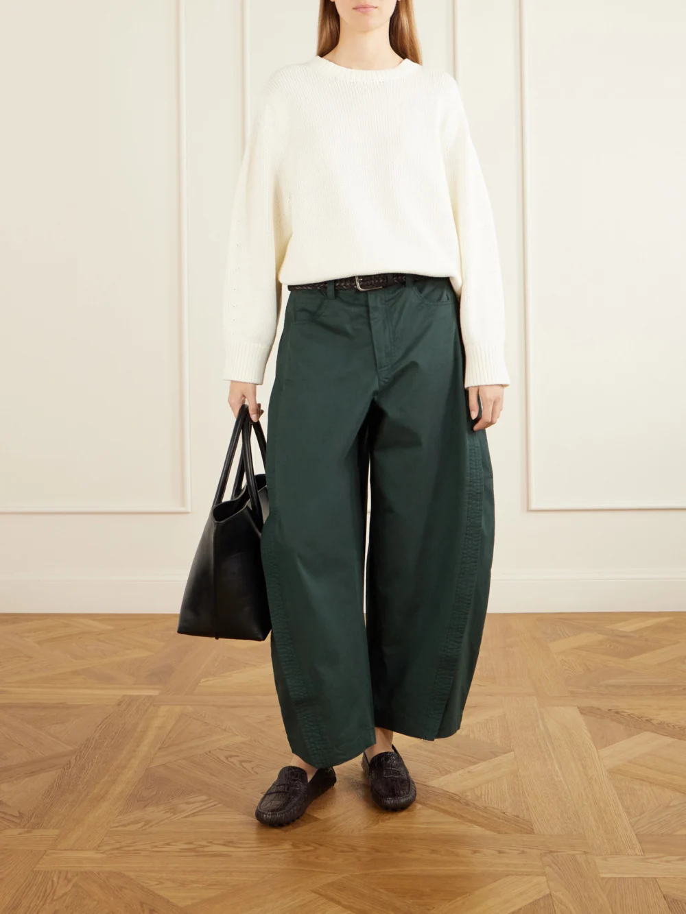 Tod's Gommino Croc-effect Leather Loafers, styled view
