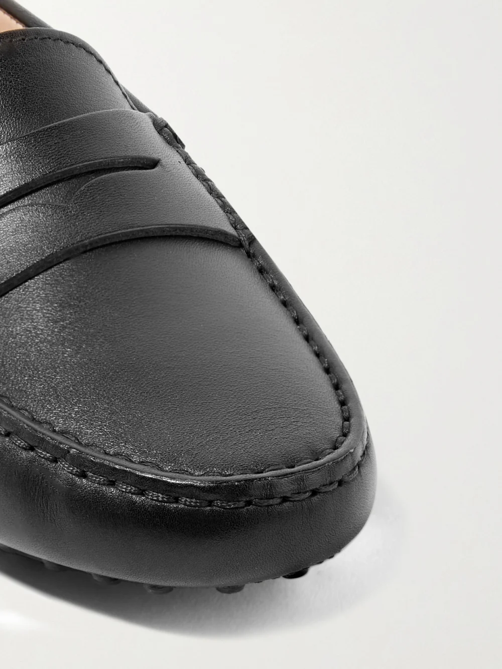 Close-up detail of the Tod's Gommino Leather Loafers