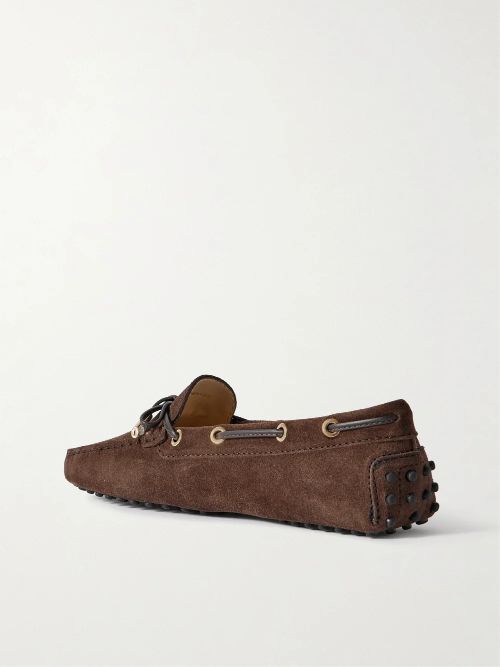 Back view of the Tod's Gommino Leather-trimmed Suede Loafers